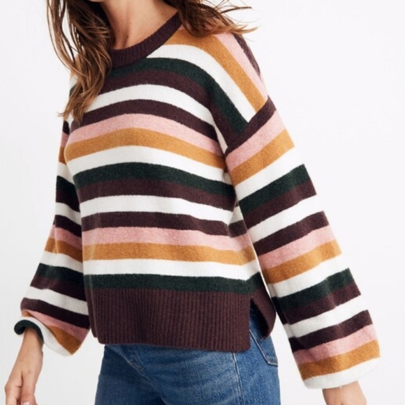 Madewell Striped Payton Pullover Sweater - Picture 1 of 8